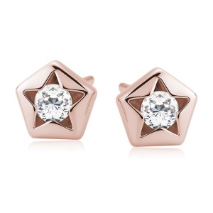 Cercei argint placati cu aur roz stea cu piatra DiAmanti Z1502E_RG-DIA (Argint 925‰ 0,7 g.) Cercei argint placati cu aur roz stea cu piatra DiAmanti Z1502E_RG-DIA (Argint 925‰ 0,7 g.)